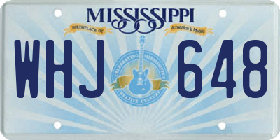 MS license plate WHJ648