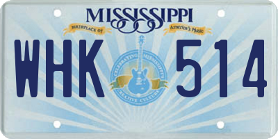 MS license plate WHK514