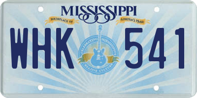 MS license plate WHK541