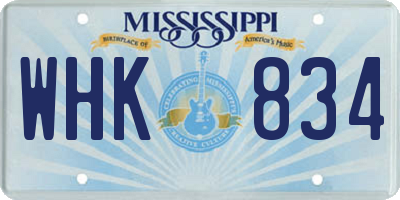 MS license plate WHK834