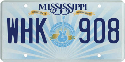 MS license plate WHK908