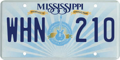MS license plate WHN210