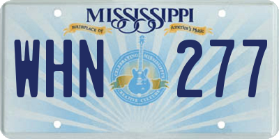 MS license plate WHN277