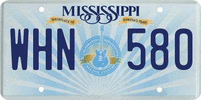 MS license plate WHN580