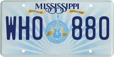 MS license plate WHO880