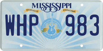 MS license plate WHP983