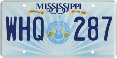 MS license plate WHQ287