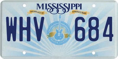 MS license plate WHV684
