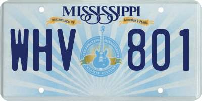 MS license plate WHV801