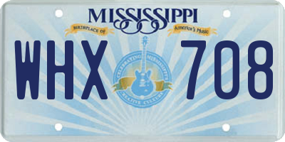 MS license plate WHX708