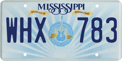 MS license plate WHX783