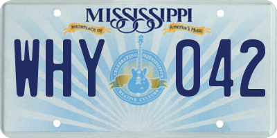MS license plate WHY042