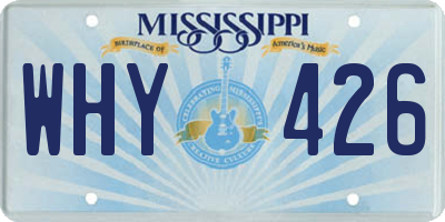 MS license plate WHY426