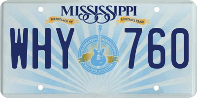 MS license plate WHY760