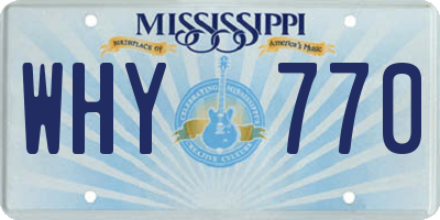 MS license plate WHY770