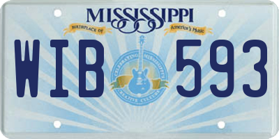 MS license plate WIB593