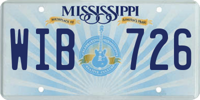 MS license plate WIB726