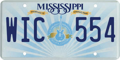 MS license plate WIC554