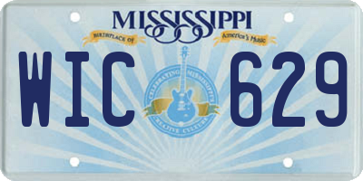 MS license plate WIC629