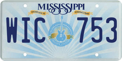 MS license plate WIC753