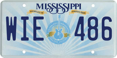 MS license plate WIE486