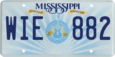 MS license plate WIE882