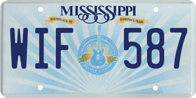 MS license plate WIF587