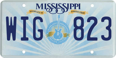 MS license plate WIG823