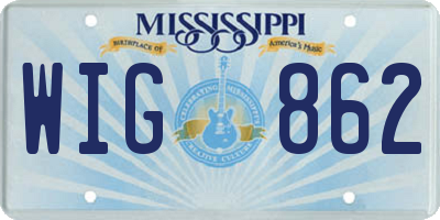 MS license plate WIG862
