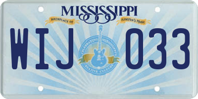MS license plate WIJ033