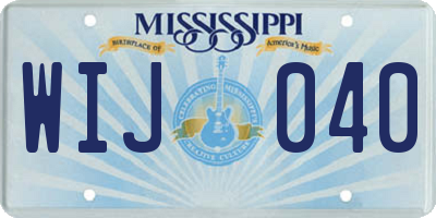 MS license plate WIJ040