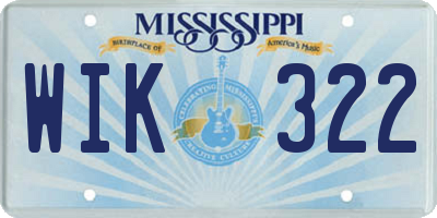 MS license plate WIK322