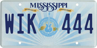MS license plate WIK444