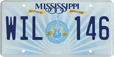 MS license plate WIL146