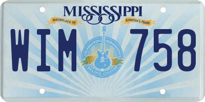 MS license plate WIM758
