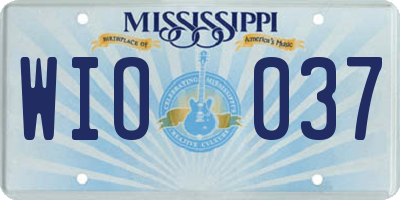MS license plate WIO037