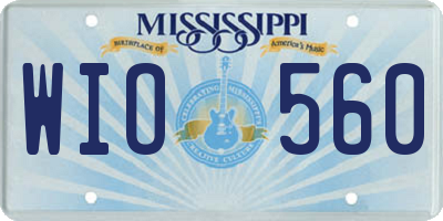 MS license plate WIO560