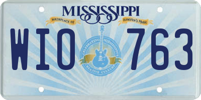 MS license plate WIO763