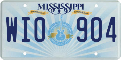 MS license plate WIO904
