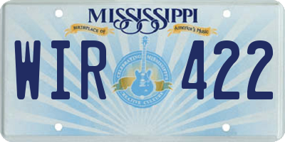 MS license plate WIR422