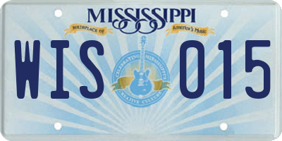 MS license plate WIS015