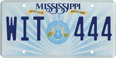 MS license plate WIT444
