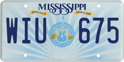 MS license plate WIU675