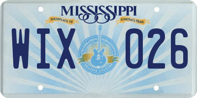 MS license plate WIX026