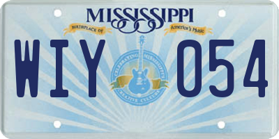 MS license plate WIY054