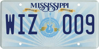 MS license plate WIZ009