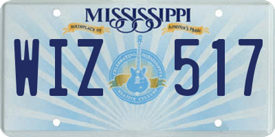 MS license plate WIZ517