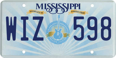MS license plate WIZ598