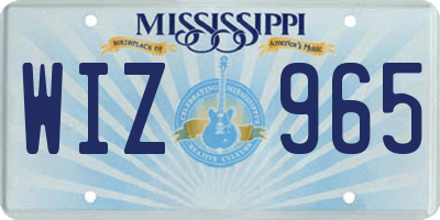 MS license plate WIZ965