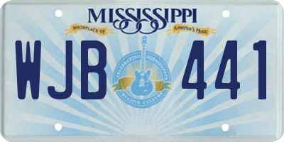 MS license plate WJB441